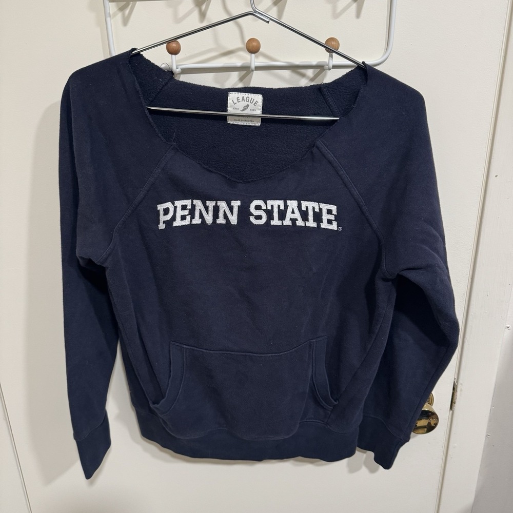 Penn State Nittany Lions League Women Cut Off Navy Blue Pockets Size Small